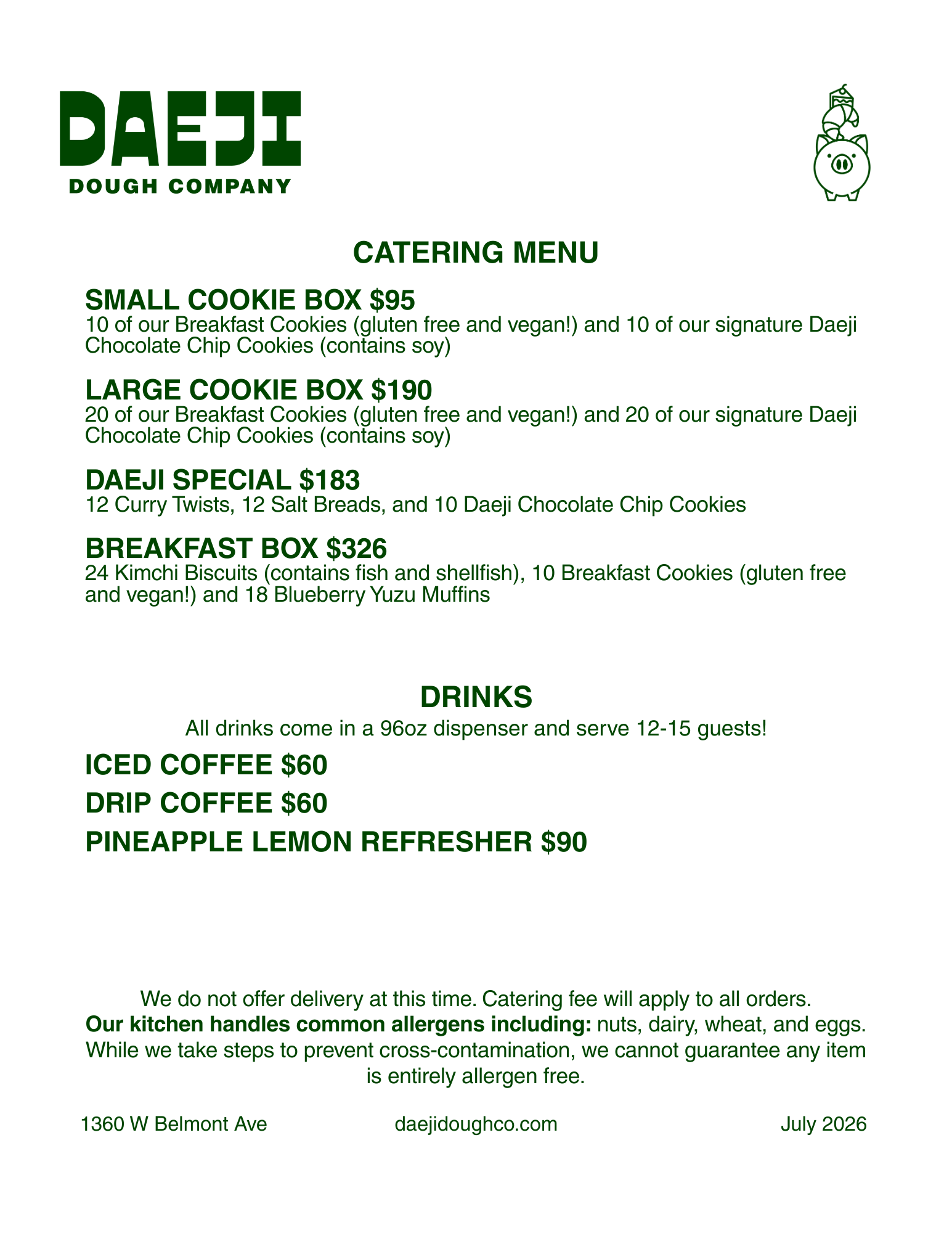 Catering Menu
